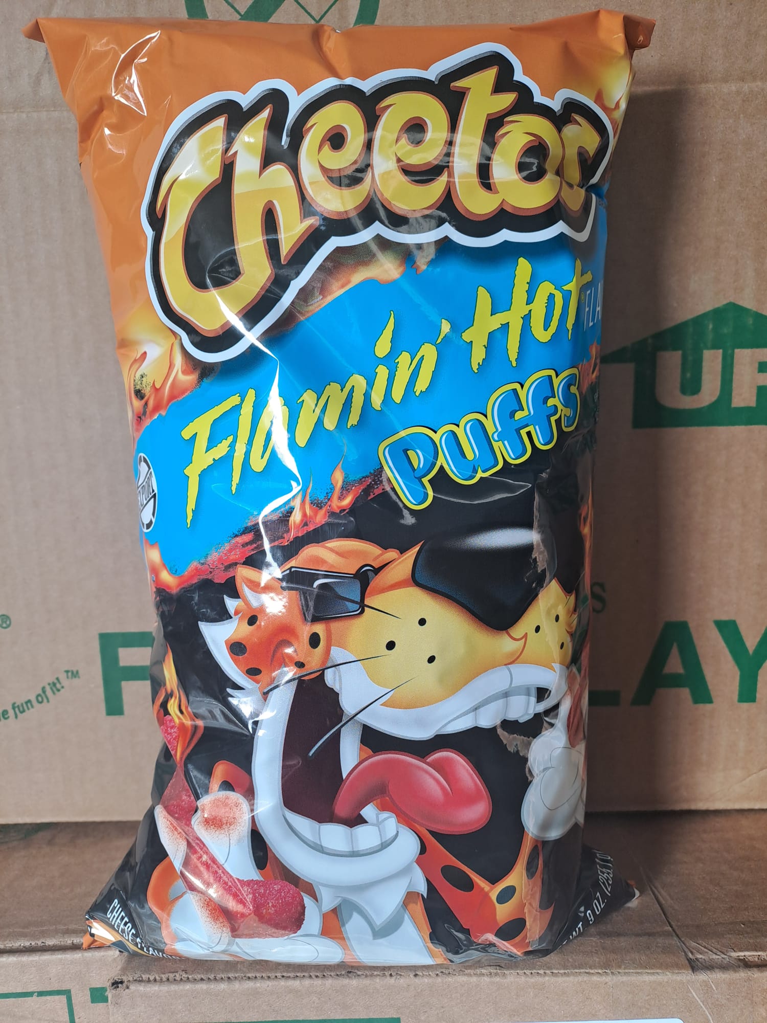Cheetos flamin hot puffs